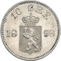1898 10 øre Oscar II, 1+/01