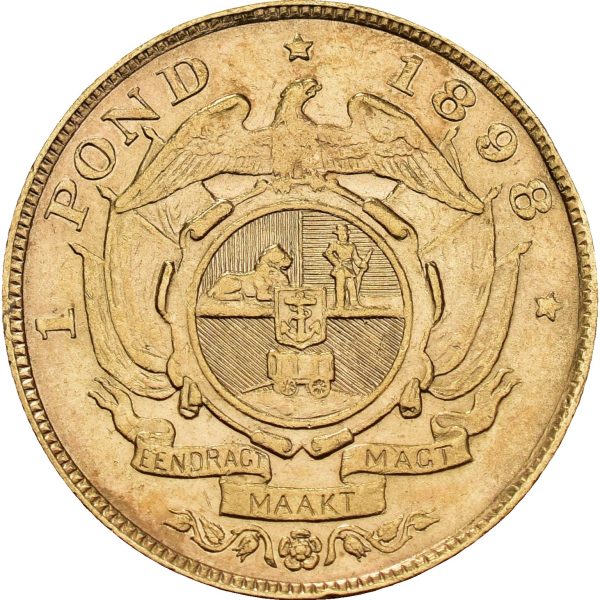 1898 Sør Afrika pond &laquo;Kruger Pond&raquo;, 7,99 g .917 gull, 1+