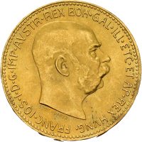 1915 Østerrike-Ungarn 20 corona Franz Josef I, nypreg, kantmerker, 6,77 g .900 gull, 01