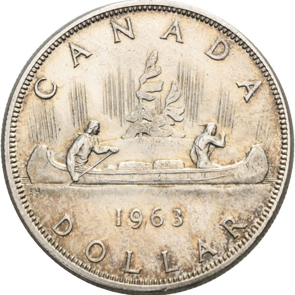 1963 Canada 1 dollar Elizabeth II, 18,66 g sølv, 1+