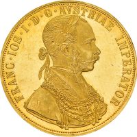 1915 Østerrike 4 dukat Franz Josef I, nypreg, 13,96 g .986 gull, 0/01