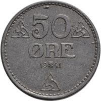 1941 50 øre, zink, 0