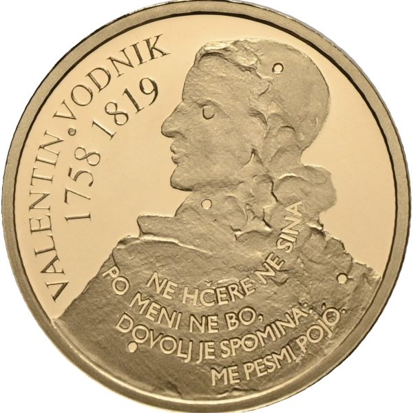 2008 Slovenia 100 euro Valentin Vodnik, 7,0 g .900 gull, proof