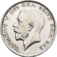 1917 England 1/2 crown George V, 14,14 g .925 sølv, 1/1+