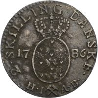 1786 2 skilling Christian VII, riper, 1+