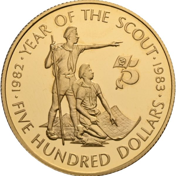 1983 Øst-Karibien 500 dollars Elizabeth II, 14,56 g gull, proof