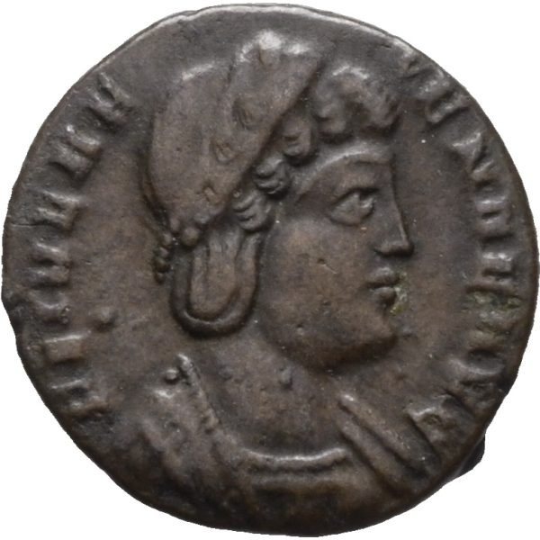 Æ red. nummus Helena (død 329 e.Kr.), Trier, 1+