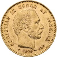 1900 Danmark 10 kroner Christian IX, 1+/01