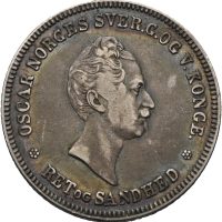 1850 1/2 speciedaler Oscar I, lite kanthakk, 1