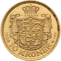 1908 Danmark 10 kroner Frederik VIII, 01