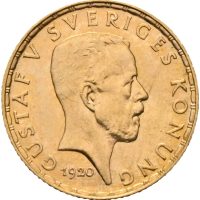 1920 Sverige 5 kronor Gustav V, 0/01
