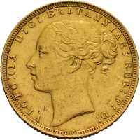 1872  England  sovereign Victoria, 1/1+