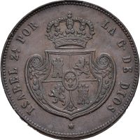 1850 Spania 1/2 real Isabella II, Segovia, 1+