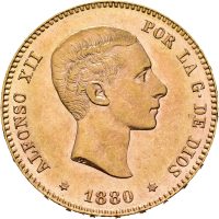1880 Spania 25 pesetas Alfonso XII, 01