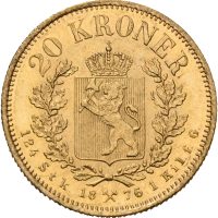 1876 20 kroner Oscar II, 0/01