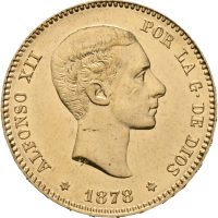 1878 Spania 25 pesetas Alfonso XII, 0/01