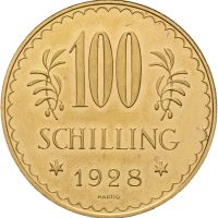 1928 Østerrike 100 schilling, 1. republikk, 01