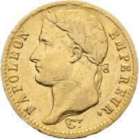 1812 A Frankrike 20 francs Napoleon I Bonaparte, 1+ med anmerkning