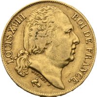 1817 A Frankrike 20 francs Louis XVIII, 1/1+
