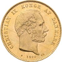 1890 Danmark 20 kroner Christian IX, 0/01
