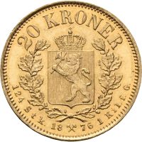 1876 20 kroner Oscar II, 0/01