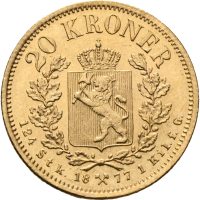 1877 20 kroner Oscar II, 0/01