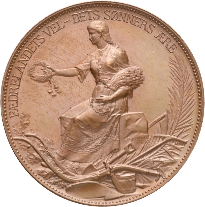 Akershus Amts Landhusholdningsselskap, Throndsen, 43 mm, bronse, 0/01
