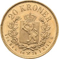 1878 20 kroner Oscar II, 01 - liten kantmerke