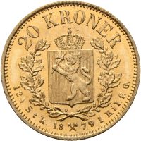 1879 20 kroner Oscar II, 0/01