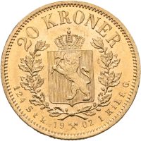 1902 20 kroner 1902 Oscar II, 0/01