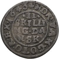 1643 2 skilling Christian IV, ex. Høiland 133/1451, 1