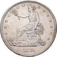 1874 CC USA trade dollar, Carson City, 01