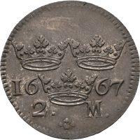 1667 Sverige 2 mark Karl XI, 01