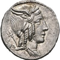 85 f. Kr. AR denarius L. Iulius Bursio, 3,83 g, 0/01