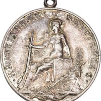 1865 Kristiansand Skytterlag, med hempe, Throndsen, 31 mm, sølv, 01