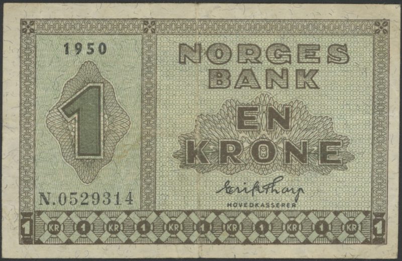 1950 1 krone N.0529314, 1-