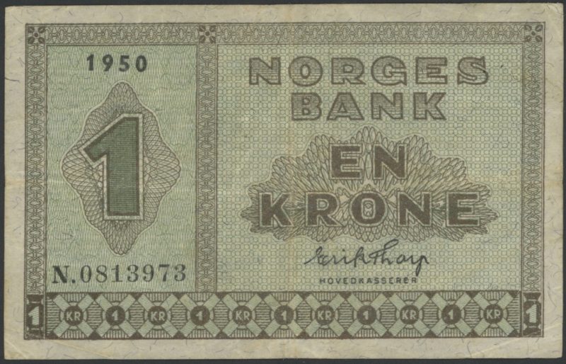 1950 1 krone N.0813973, 1-