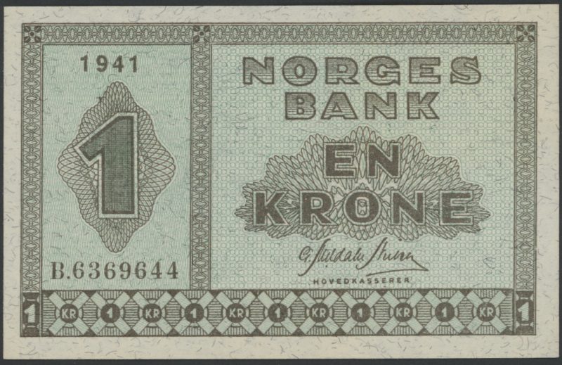 1941 1 krone B.63696444, 1+