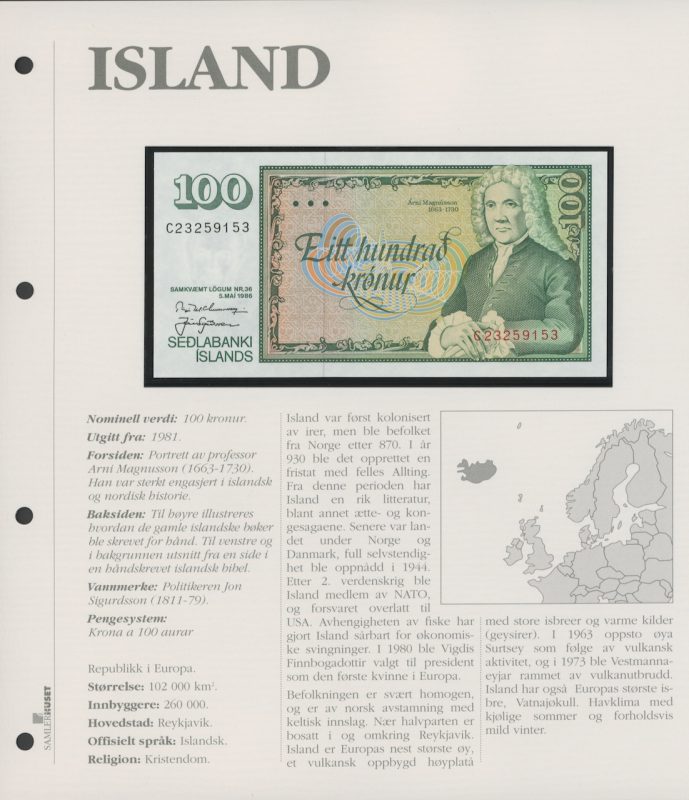 1910-2000 Ulike land, album med 19 sedler fra forskjellige land, 0/01-0