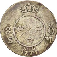 1771 Sverige 8 öre Adolf Fredrik, ripe, 1-