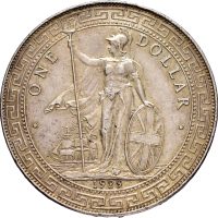 1929 England trade dollar, 1+