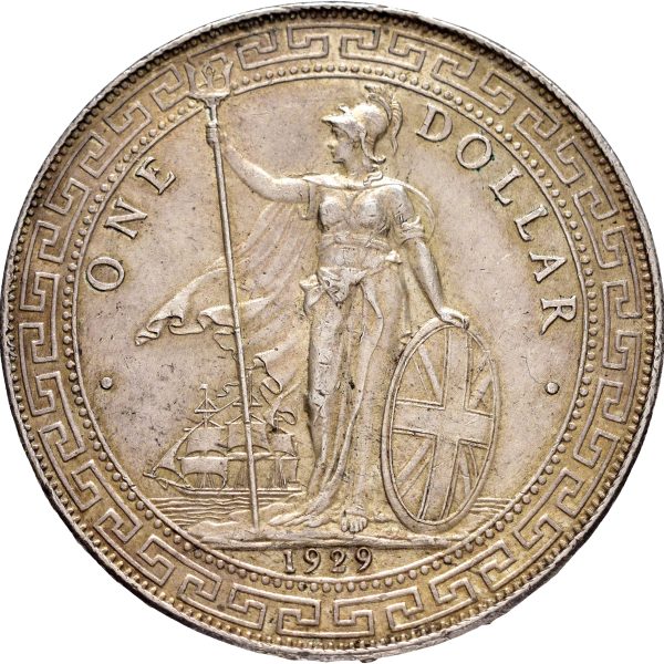 1929 England trade dollar, 1+