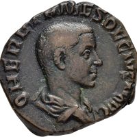250 e. Kr. AE sestertius Herennius Etruscus (249-251 e.Kr.) Roma, 1+