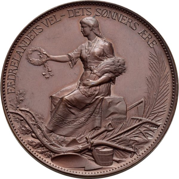 Det kongelige Selskap for Norges Vel, utgave etter 1905, Throndsen, bronse, 43 mm, 0/01