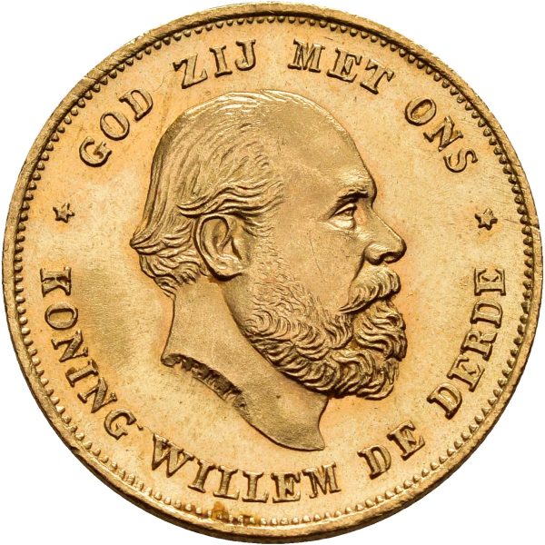 1875 Nederland 10 gulden Willem III, 0/01