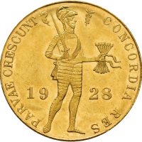 1928 Nederland dukat Wilhelmina, 0/01