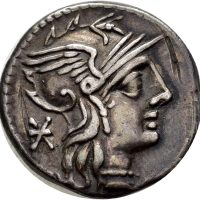 132 f. Kr. AR denarius P. Maenius M.f. Antiaticus, 1+
