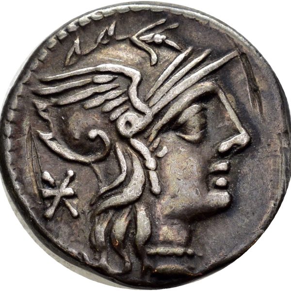 132 f. Kr. AR denarius P. Maenius M.f. Antiaticus, 1+