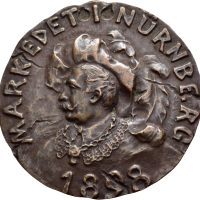 1898 "Markedet i Nürnberg", Kristiania Kunstnerforeingens årsfest 1898, bronse
