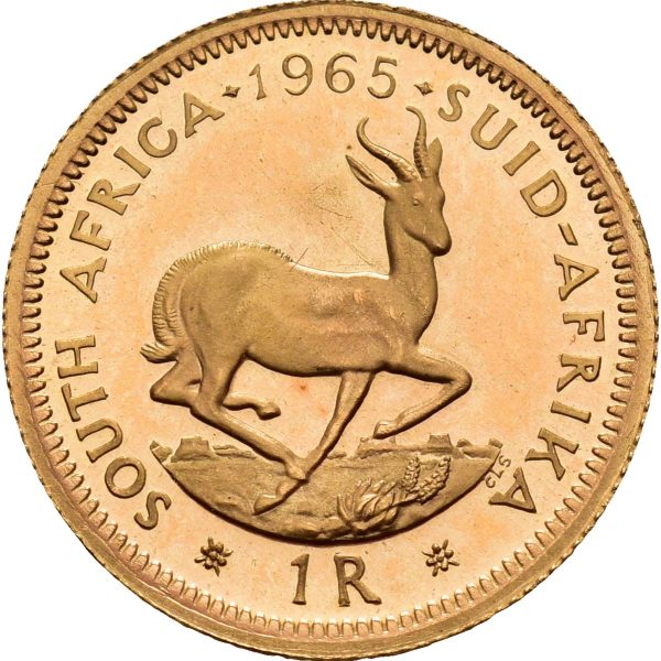 1965 Sør-Afrika 1 rand, van Riebeeck, 0/01